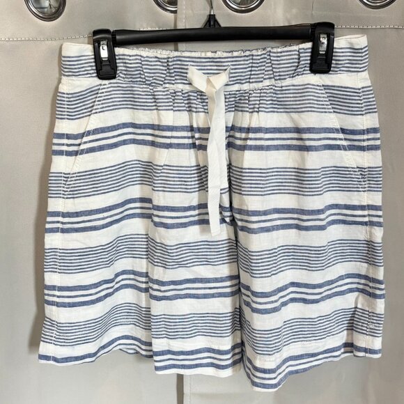 J.CREW Dresses & Skirts - J Crew Womens Skirt Size 6 Nautical Stripe 100% Linen Pull On Beach Preppy 18584